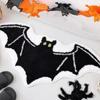 1Pc Crystal Velvet Floor Mat Alien Halloween Floor Mat Horror Party Black Spider Web Entry Door Mat Entryway Decoration Foot Mat