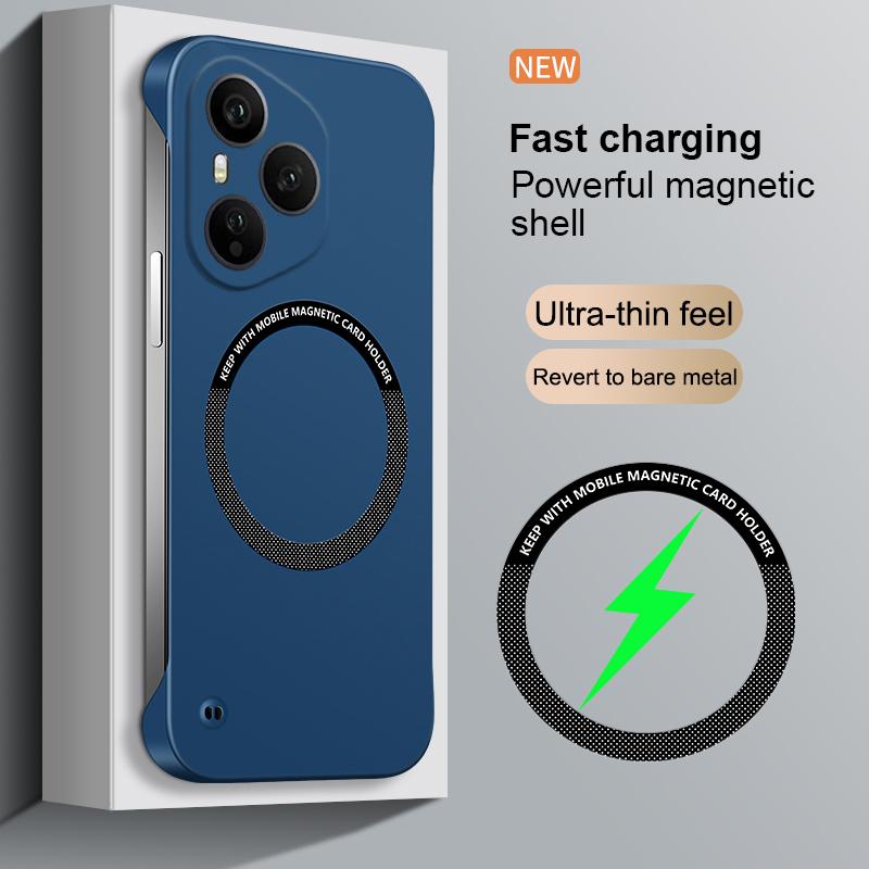 For  Magnetic Frameless Hard PC Back Case for Honor 400 Pro Wireless Charging Shockproof Cover for Honor400 400pro