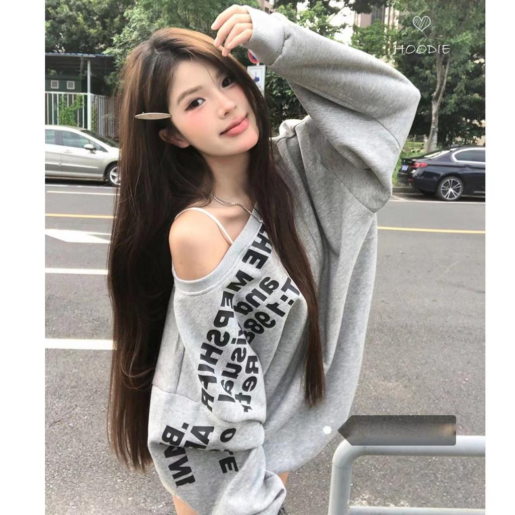 Y2k Sexy Oversize T Shirt Women Streetwear Print Long Sleeve Basic Top Lady Fall Winter Korean Fashion Oversized Tees Shirt