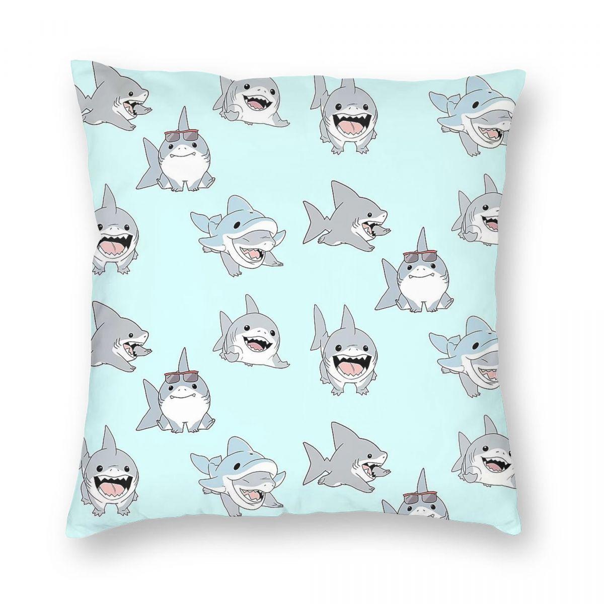 All Jeff The Landshark Square Pillowcase Polyester Linen Velvet Pattern Zip Decorative Throw Pillow Case Room Cushion Case 30x30cm
