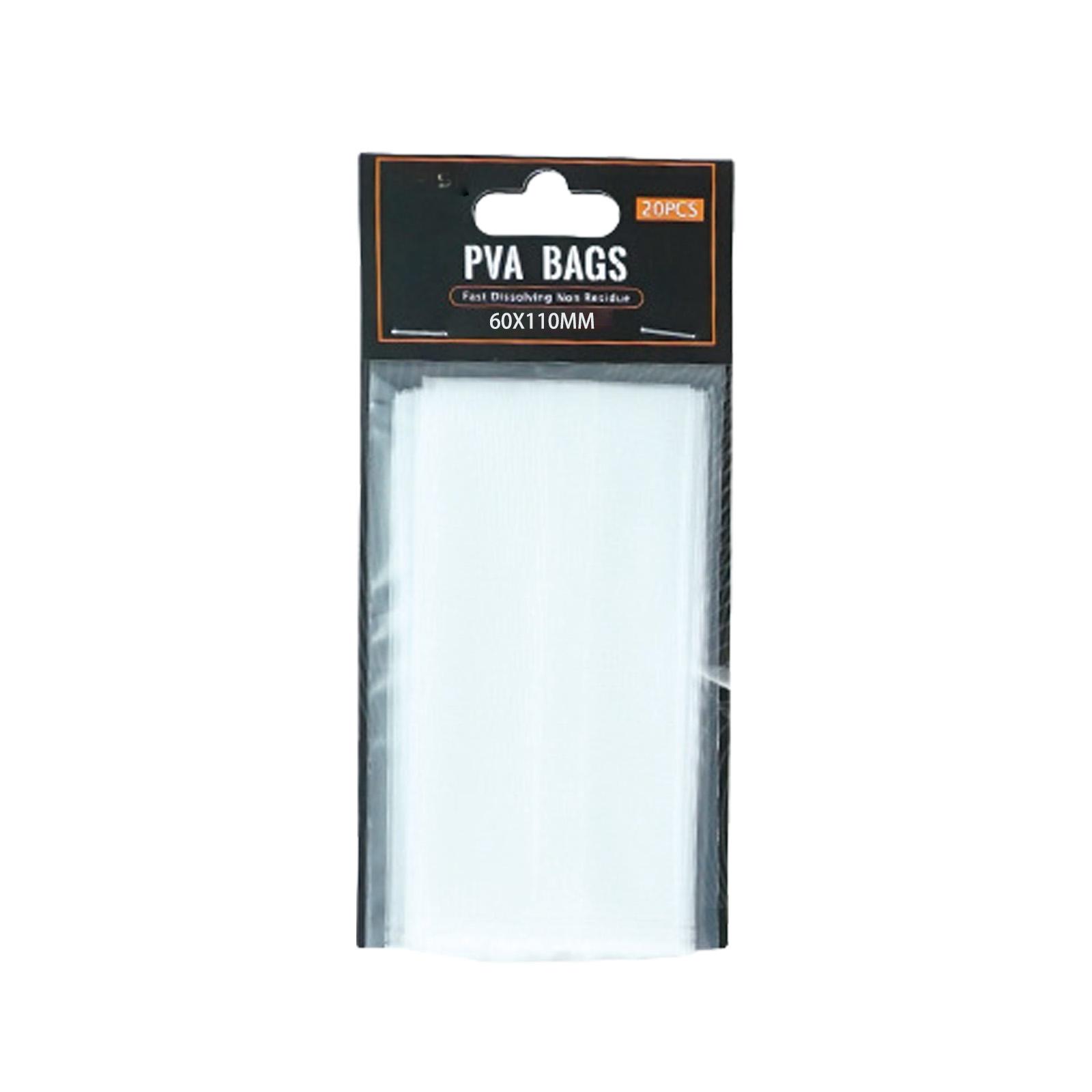 

20 шт. Водорастворимый рыболовный мешок Быстрорастворимые PVA мешки Держатель для рыболовных приманок Без остатка Рыболовный инструмент Простой в использовании E