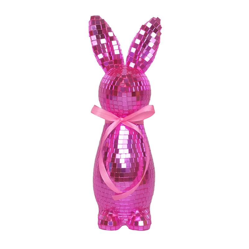 Glass Mirror Rabbit Decoration Ornament Colorful And Cute Mirror Rabbit Ornament Easter Home Decoration Day Gift