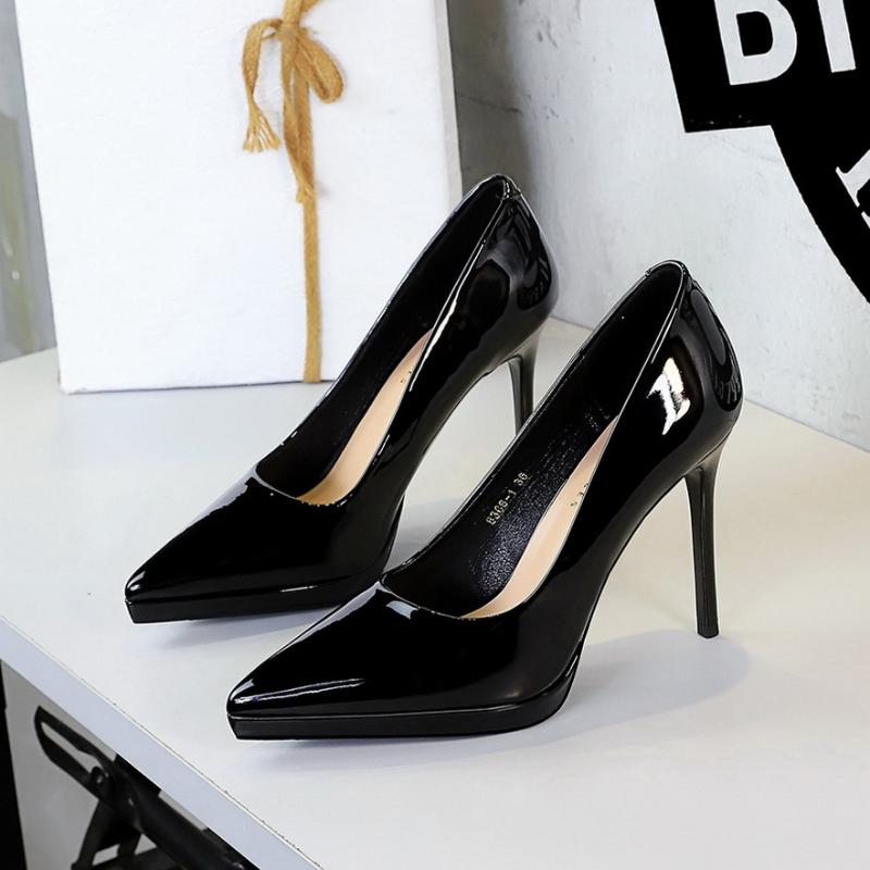 

Womens Pointed Toe Stiletto High Heels Platform Pumps Patent Leather Leopard Print Dress Shoes For Office Party Wedding Fahion 34