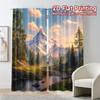 Set Of 2 Flat Printing Curtains Without Rod Mountain Serenity Creative Prints Home Modern Sheer Made Polyester