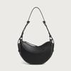 New Moon-shaped Crescent-shaped Bag with Lychee Pattern for Daily Use, Single Shoulder, Slanted Crossbody Bag