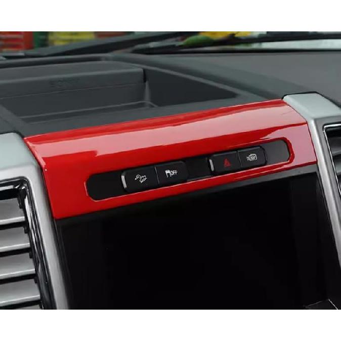 ABS Red Full Interior Decorative Cover Trim Sticker Compatible with Ford F150 2015-2020 (4pcs/Set Inner Door Handle Under Decorative Strip)