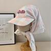 Color plaid small fresh headgear spring and summer anti-ultraviolet large head circumference shows the face small headscarf hat fashionable