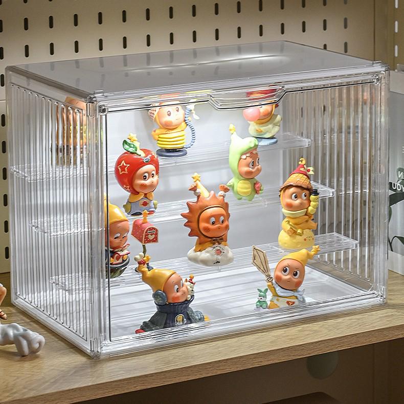 Transparent Vinyl Labubu Doll Display Storage Box for Pop Mart Figurines