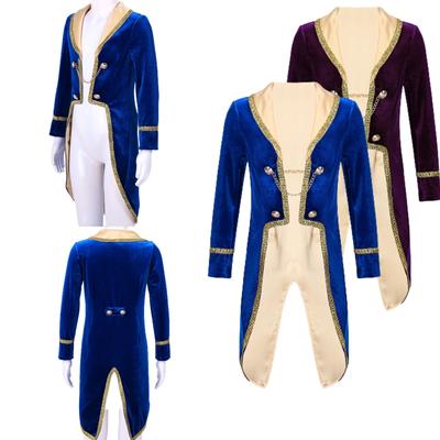 Boys Vintage Royal Prince Cosplay Costume, Elegant Long Sleeve Tuxedo Coat for Theme Party & Dress Up Events