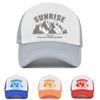 Sunrise Mountain Print Trucker Hat Adjustable Polyester Mesh Snapback Cap Casual Outdoor Unisex Adult Headwear