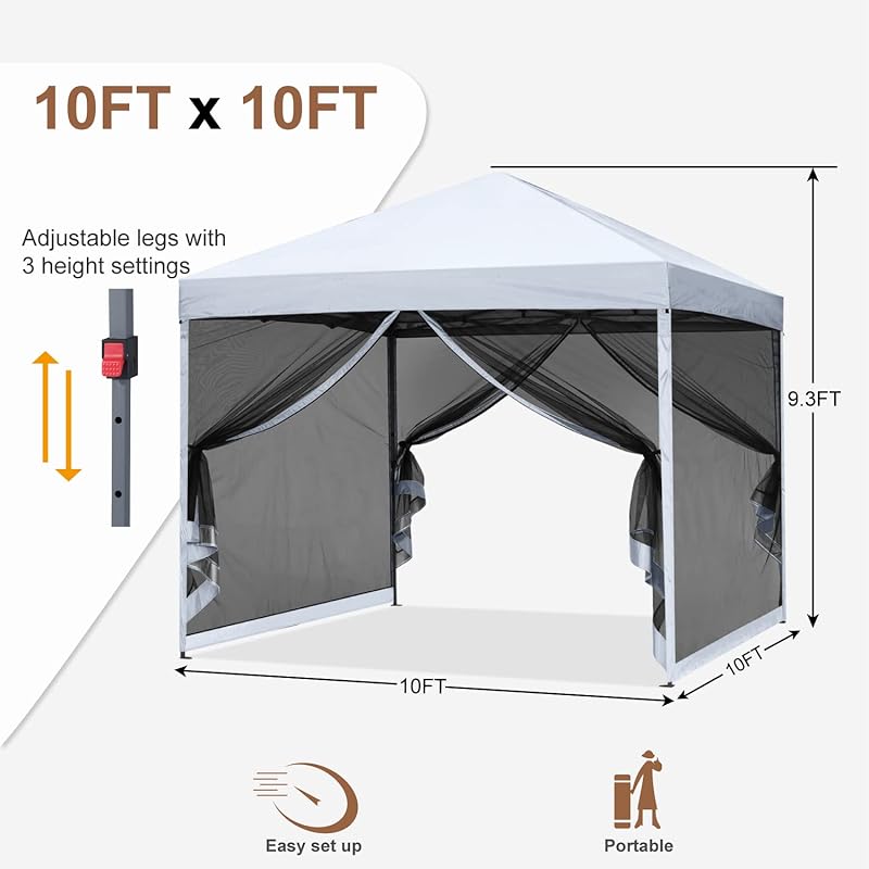 Master canopy (MASTERCANOPY) one touch tarp tent mesh set 3 stage adjustment UV cut Water resistant steel camp outdoor one touch tent With 2 pieces of