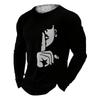 Men's Casual Long-sleeve T-shirt with Unique Graphic Print - Soft Polyester, Machine Washable, Crew Neck - Suitable for All Seasons