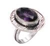 Amethyst Natural Gemstone Antique Silver Plated Ring US Size-6.5 R 680