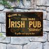 1pc Customizable Irish Pub Metal Sign Personalized Vintage Rustic Wall Decor for Home Bar (Decor Only)