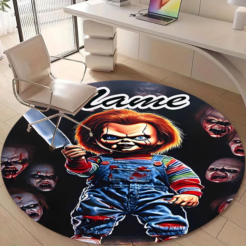 Personalized C-Chucky Round Chair Office Rug - Perfect for Mat, Office Chair & More - Ideal Gift for Birthdays and Holidays
