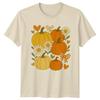 Fall Pumpkin Floral TShirt Autumn Thanksgiving Gift For Him And Her