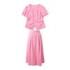 Sancai Lyocell Cotton Plus Size Cardigan & Skirt Set