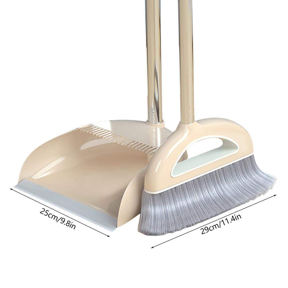 Broom And Dustpan Set Dust Pan And Broom With Long Handle Non-Stick Hair Magic Broom Set With Comb Shape Filter For Home