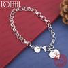 Xiaomi Exquisite 925 Sterling Silver Heart-Shaped 26-Letter Chain Bracelet for Women, Fashionable Wedding Gift, Party Jewelry