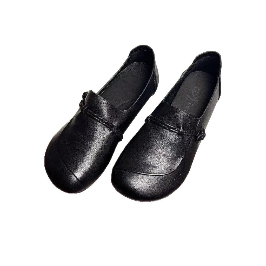 Retro single shoes women 2025 new middle-aged and elderly mothers fashionable versatile soft sole non-slip comfortable and not tired feet small l