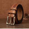 3.8CM Wide and Thick Fashionable Laser Engraved Belt for Men, Made of Aged Pure Cowhide Leather Belt