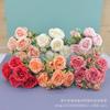 7-Head Peony Silk Rose Bouquet Wedding Home Decor Photography Props