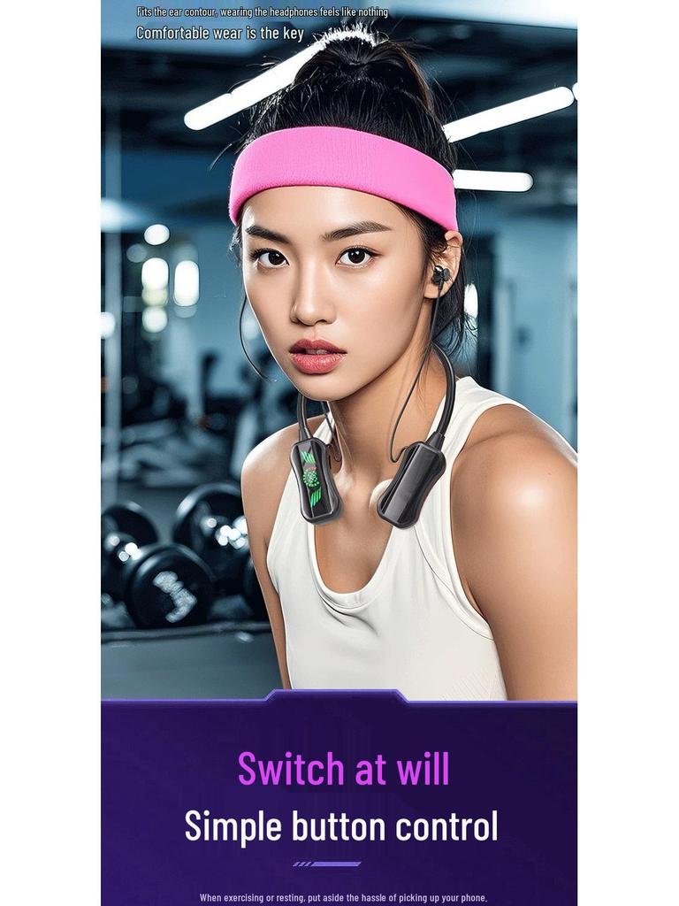 Ultra-Long Battery Life Bluetooth Neckband Headphones: High-Quality Sound, Dual-Mode, Universal for Live Streaming & Sports.