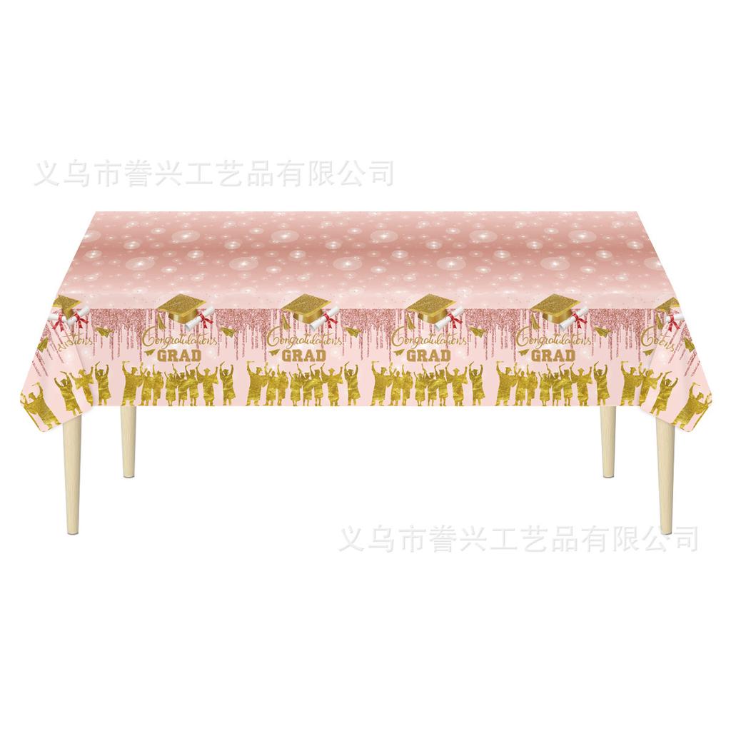 Graduation Season Party Tablecloth Party Students Disposable Pe Tablecloth Decoration Waterproof And Oil-Proof Arrangement Props