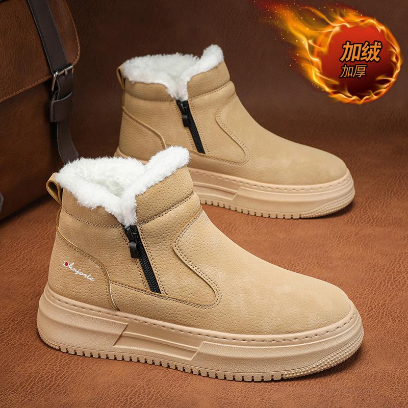 

Зимняя обувь с высоким верхом, сохраняющая тепло, хорошего качества, водонепроницаемая верхняя часть, плюшевая обувь, нескользящие хлопковые зимние ботинки, обувь унисекс 43