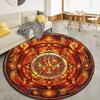 Phoenix Retro Mandala Round Area Rug,Carpet Rug for Living Room Bedroom Sofa Playroom Decor,Non-slip Floor Mat Q0029