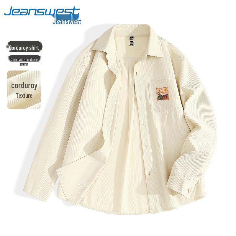 Мужская вельветовая рубашка с принтом Jeanswest 3XL