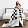 Chess Board Black And White Grid Checkered Blanket Soft Warm Flannel Throw Blanket Bedding for Bed Living room Picnic Home Sofa