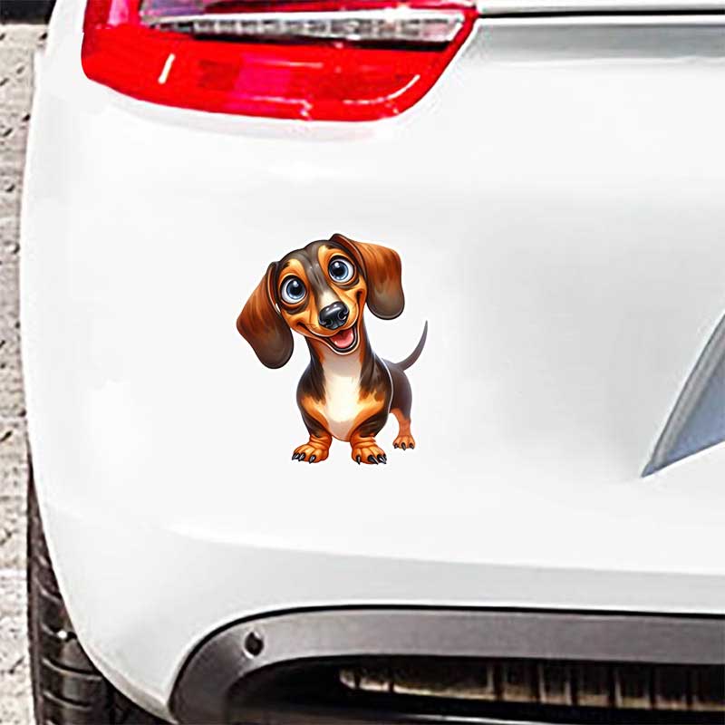 Funny Dachshund Pet Dog Animal Cartoon Car Sticker Waterproof Styling Automobiles Motorcycle Exterior Accessories Vinyl Decals Y19