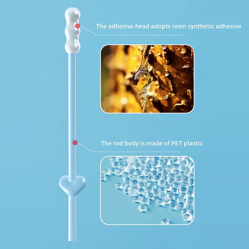 24Pcs/Box  Silicone Disposable Ear Swabs Soft Ear Cleaner Sticky Ear Swabs Sticky Earwax Remover Stick Adults