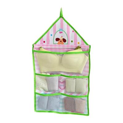 Wall Mounted Hanging Storage Mesh Bag Space Saving Breathable Underwear Storage Hanging Bag Large Capacity Folding