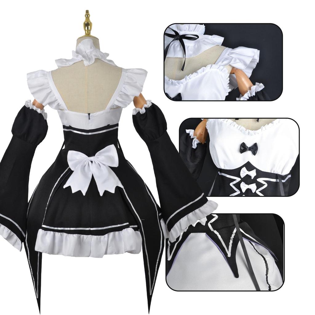 Re:Zero Rem & Ram Maid Cosplay Costume - Full Set Anime Outfit