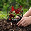Memorial Garden Stake with Cardinal Bird and Rose Design for Cemetery Graveyard Remembrance Outdoor Decoration