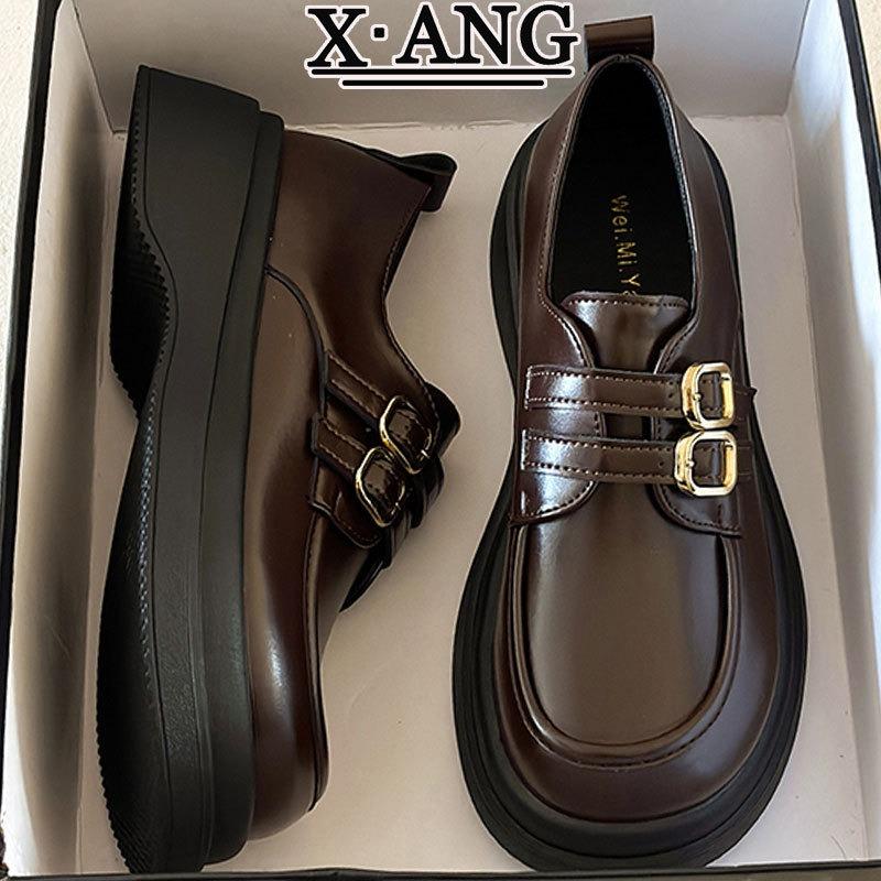 Leather Platform Women's Shoes Spring New Mary Jane Women's Shoes Single Shoes Women's Small Leather Shoes