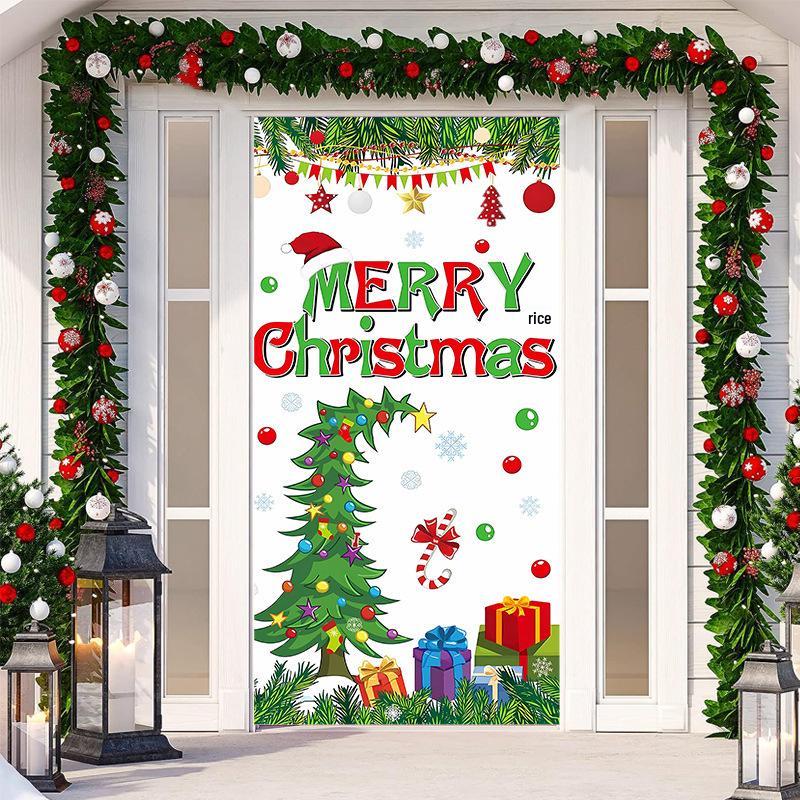 Christmas Door Tapestry: Hanging Cloth Decoration for Festivals & Parties
