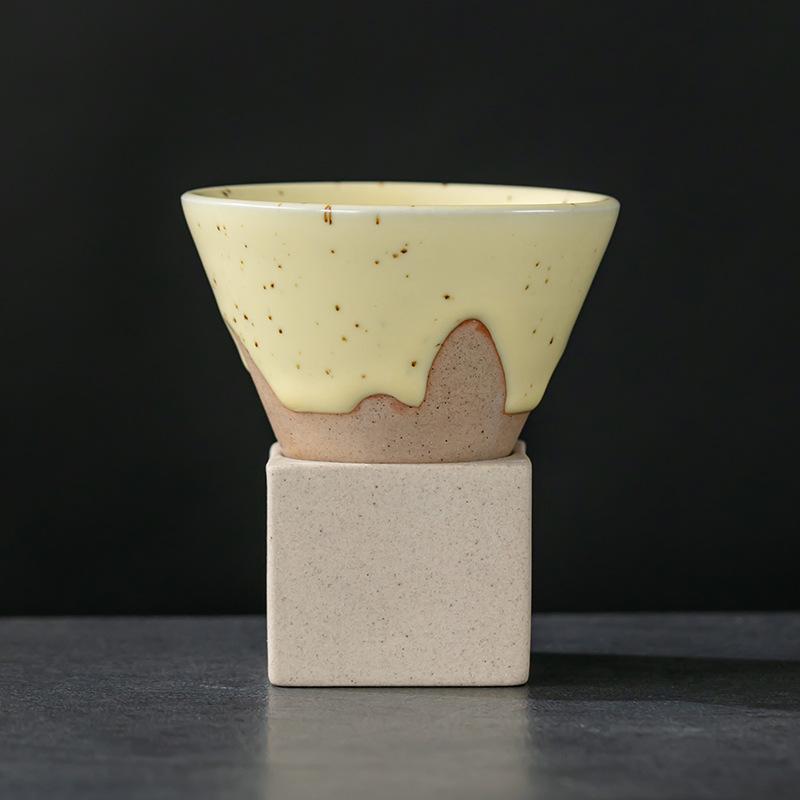 Retro Ceramic Coffee Mug Creative Pottery CoffeeTea Cup Japanese Latte Pull Flower Porcelain Home Art Decorative Cups