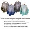 Gradient Tie-Dye Pure Cotton Loose Sweater - Unique Design, Warm & Breathable for Autumn/Winter Men's Fashion.