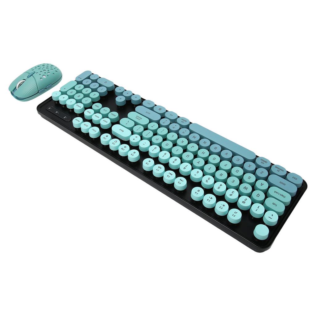 Wireless Keyboard and Mouse Combo 2.4G Wireless Mode sy Operate Retro Punk Keyboard with 3 DPI Gaming Mouse
