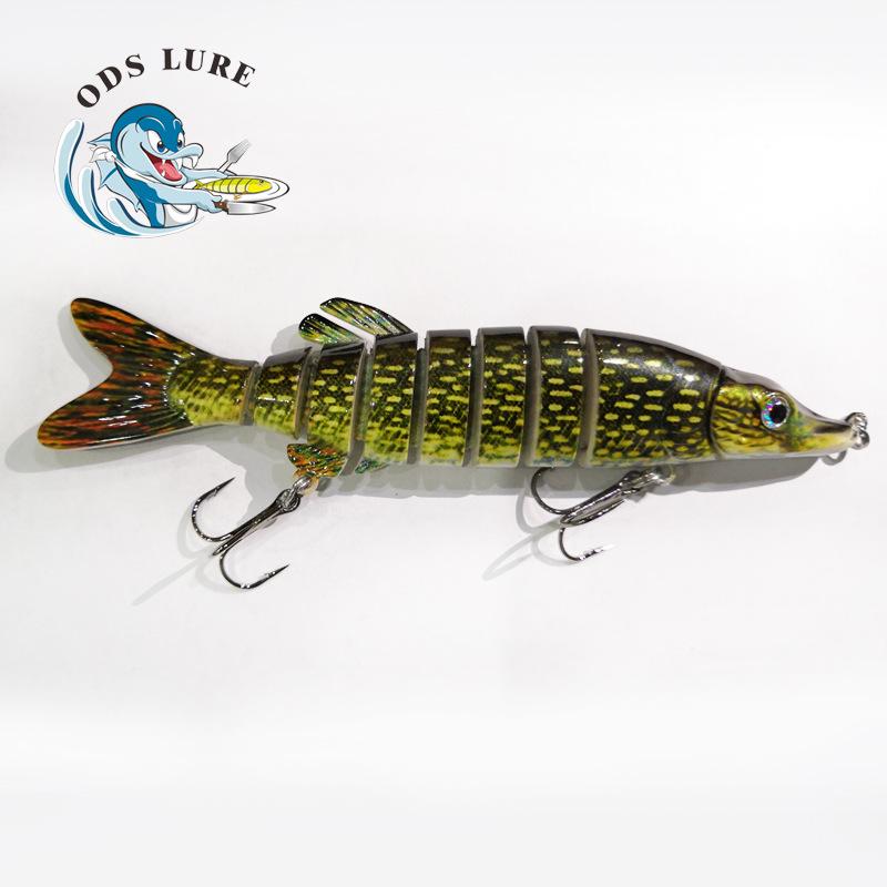 

Девятисекционная 130мм 17г приманка для искусственной рыбы из твердого пластика с гибкой плавательной игрой для ловли щуки