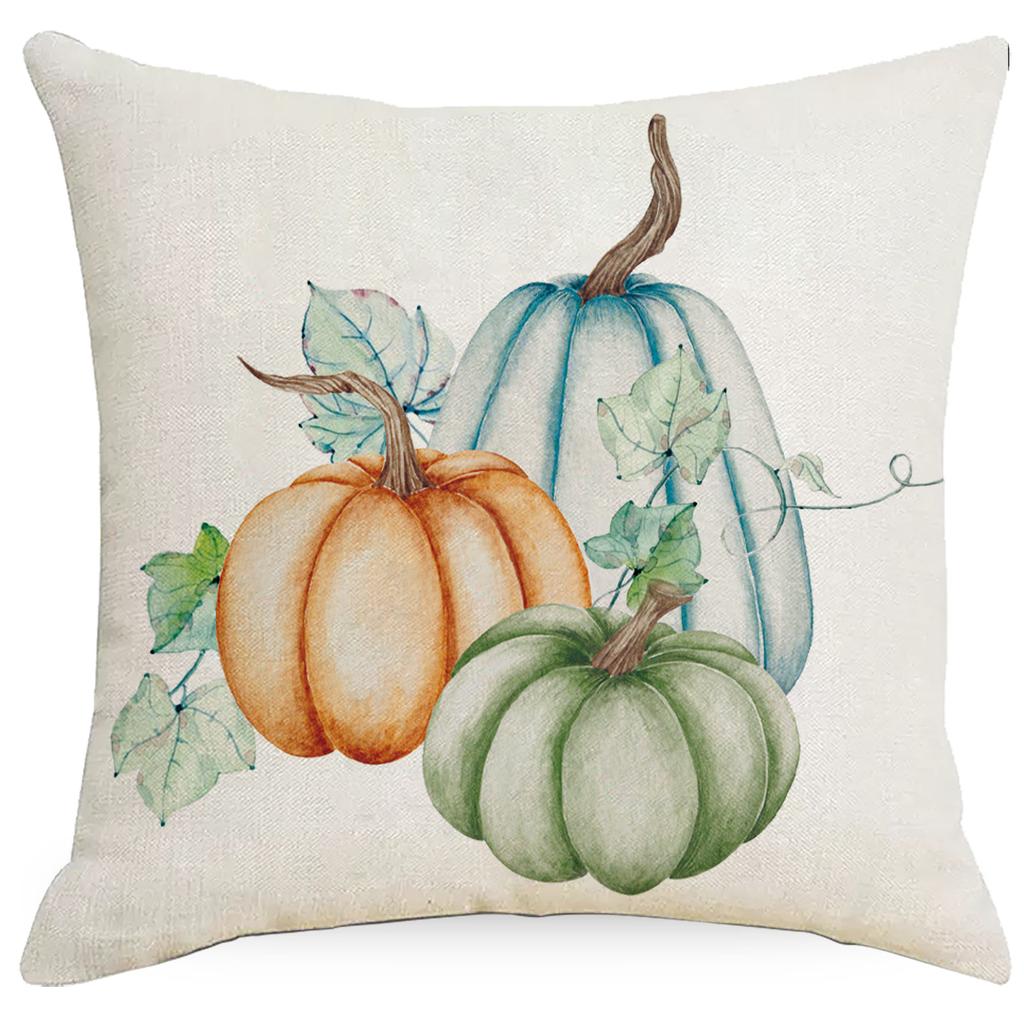 New Thanksgiving Pillow Cover Harvest Pumpkin Linen Living Room Sofa Pillow Cushion Cover Premium Durable Quality
