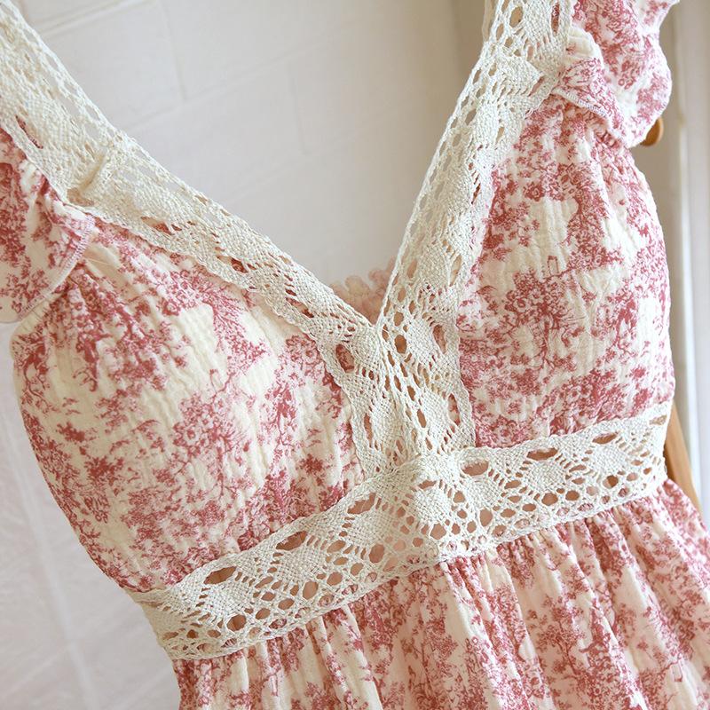 Cămașă de noapte de vară fără mâneci Rochie de noapte Femei Pijamale Bumbac Pur Rochie Pijamale Femei Îmbrăcăminte de noapte Gât în V Rochie de casă