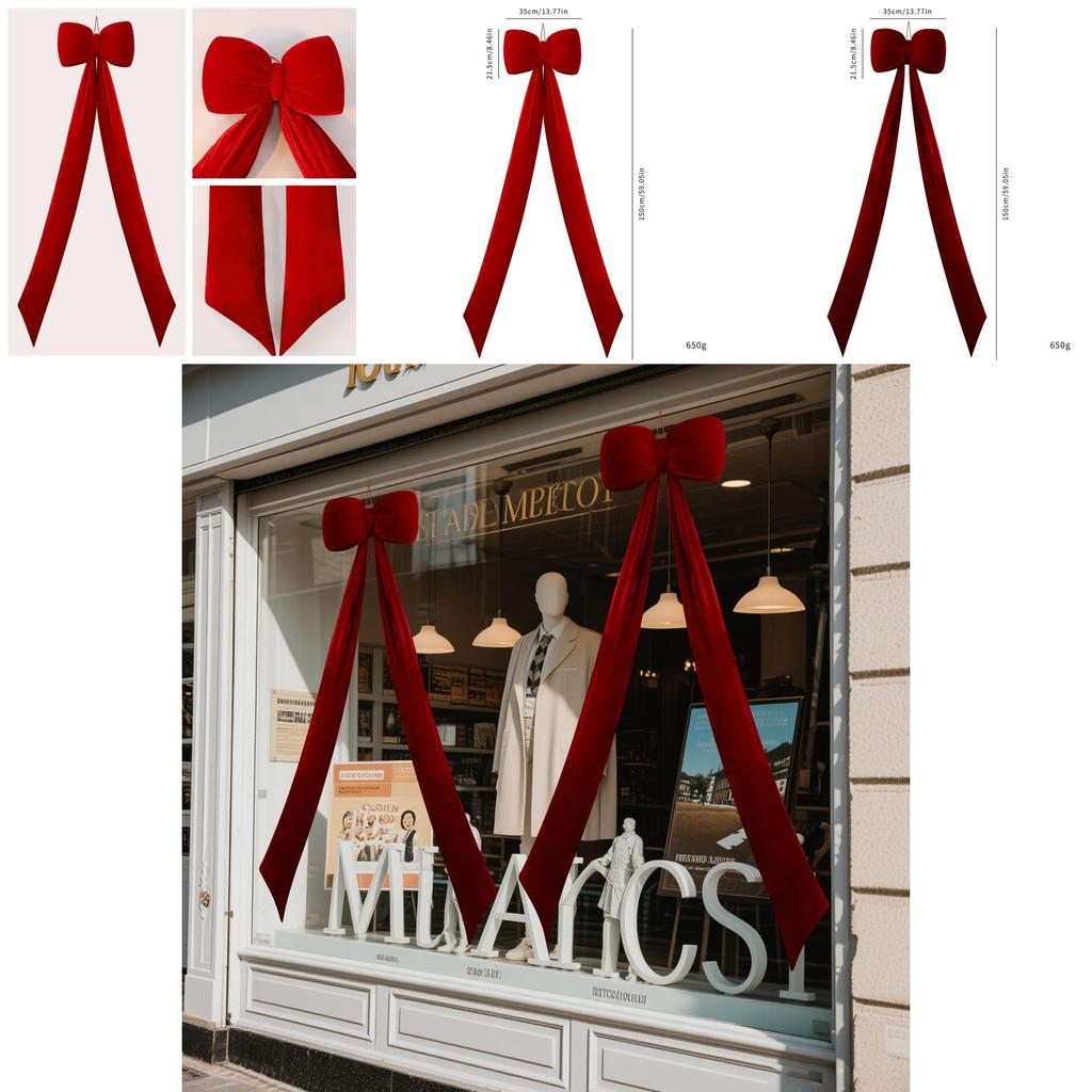 Christmas Festive Decor 150cm Velvet Bow With Rich Red And Burgundy For Celebration Events