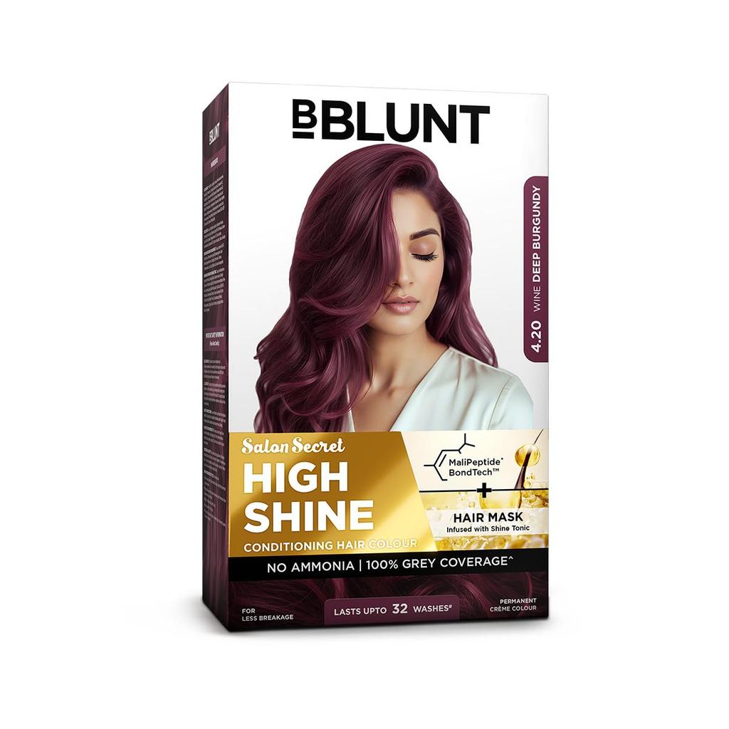 BBLUNT Salon Secret Hochglanz Pflegende Haarfarbe Mit BondTech™ Für Starkes Glänzendes Haar - Weinrot Tiefburgund 4.20