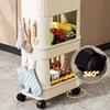 Kitchen Trash Cans Multi Functional Large Capacity Trash Bins Litter Bins Recycling Kitchen Food Waste Disposal with Wheels