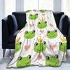 Frog Flannel Blanket Soft and Cozy Throw Blanket for Kids and Adults Cartoon Frogs Sofa Bed Blankets Frog Gifts for Frog Lovers