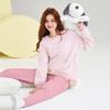 2025 Women's 100% Cotton Pajamas, Round Neck Long Sleeve Pullover, Casual Autumn/Spring Homewear Set